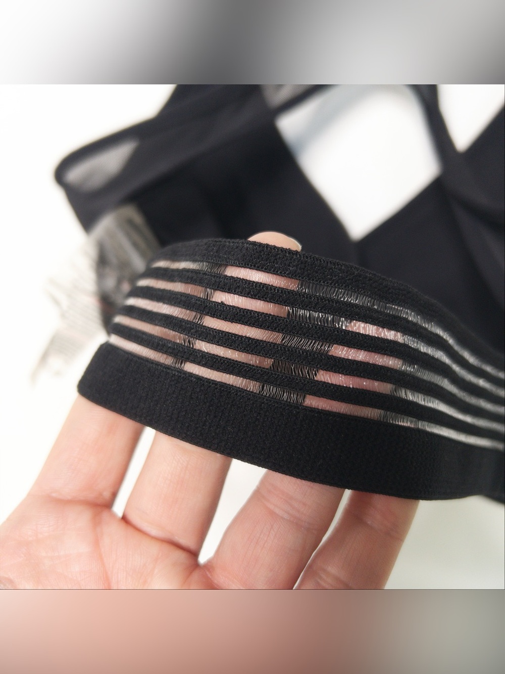Gymshark Elite Wrap Sports Bra Mesh Racerback Logo Athletic Black Womens M - Picture 13 of 16